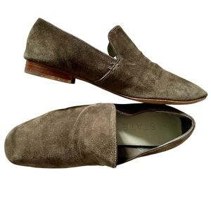 1. State Women’s Willasa Suede Smoking Flats Loafers, Olive Green Size 7.5